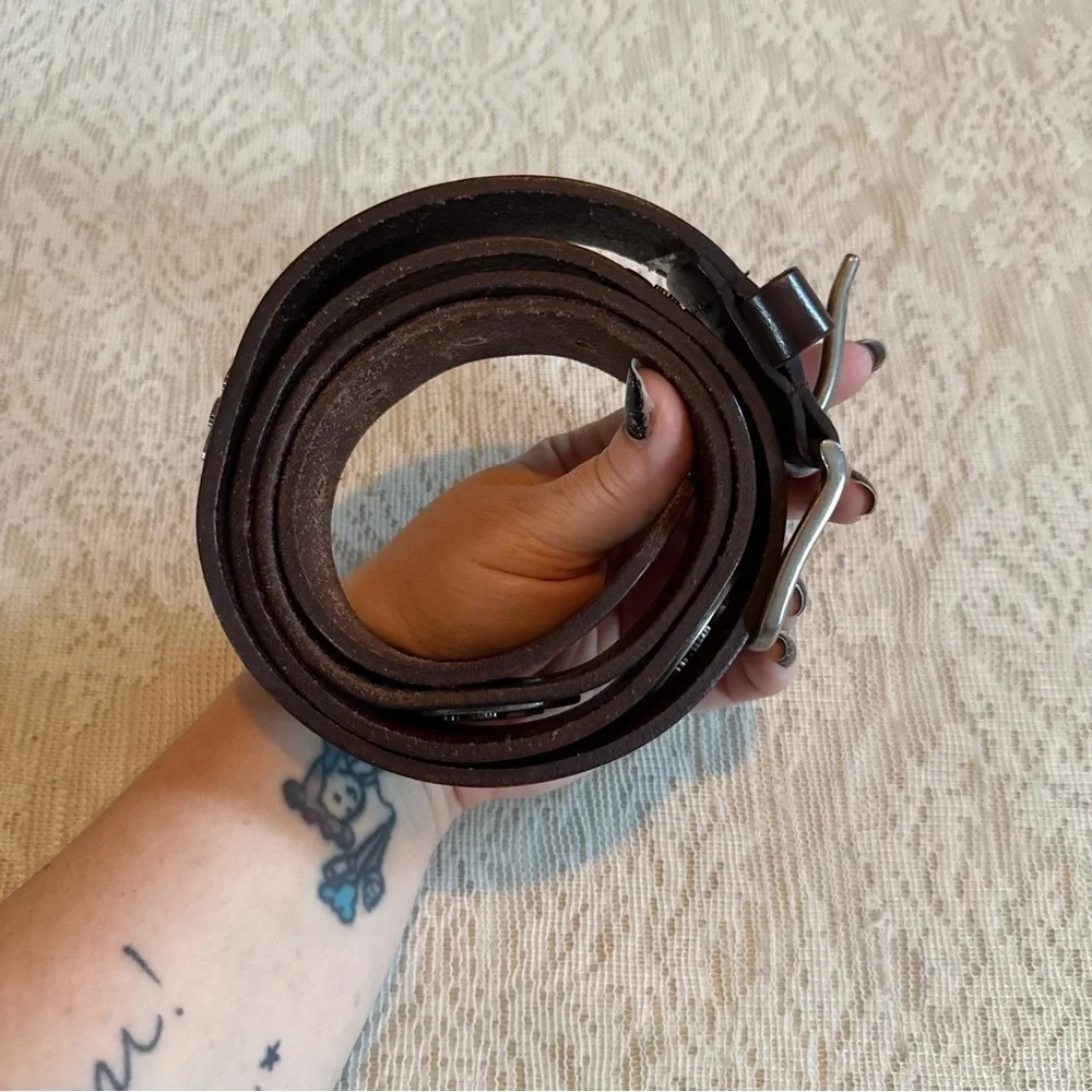 Men’s Zep-pro full grain leather belt with Clemson Tiger emblems